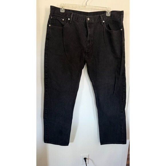 Levi's 505 Mens Jeans Waist 42 Length 32 Black Regular Straight Denim Pants Dark - Picture 5 of 5